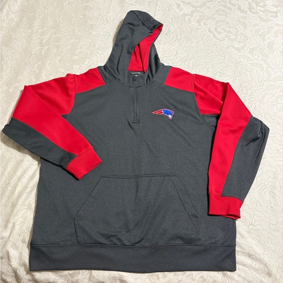 Gray Hoodie with Blue and Red Patriot Logo - Picture 4 of 7